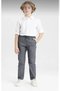 Unisex Children's Ribbed Waist Canvas School Pants with Laces