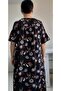 Combed Cotton Viscose Short-Sleeved Dress with Cut-Out Front and Back and Drawstring Detail. - 5