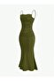 Maria - Draped Fish Form Maxi Dress with Straps - 3