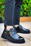 DORTMUND Black Patent Leather - Men's Casual Thick Soled Shoes