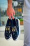 MAİNZ Patent Leather H Buckle Laceless Men's Loafers - Casual Classic Shoes, Black/White - KBC - 2