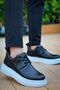 DORTMUND Lace-up Chunky Sole Casual Men's Shoes BLACK/WHITE - KBC