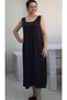 Black Thick Strap Combed Cotton Viscose Dress - 2