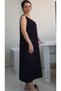 Black Thick Strap Combed Cotton Viscose Dress - 3