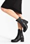 100% Genuine Leather Black Women's Boots - 7