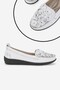 Women's White Genuine Natural Leather Daily Ballet Flats