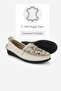Women's Beige Genuine Natural Leather Daily Flat Shoes - 3