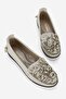 Women's Beige Genuine Natural Leather Daily Flat Shoes - 2