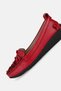 Women's Red Genuine Natural Leather Daily Flat Shoes - 6