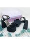 16 cm High Heeled Women's Black Satin Evening Dress Shoes with Low Slope Platform and Bow Detail - 3