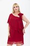 One Shoulder, Burgundy Chiffon Dress, Evening Dress New Season, Stylish Night - 6