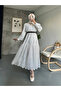Lace Fisto Fabric Pearl Long Skirt