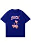 Unisex Sweet Cherry Printed Crew Neck Oversize T-Shirt