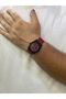 Men's Watch Silicone Band - Red Color Silicone Band - Round Large Case - 2