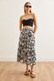 Women's Geometric White Piece Woven Viscose Long Skirt Etk- 19000274 - 2