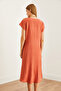 Women's Tile V Neck Woven Viscose Loose Dress Elb- 19002245 - 7