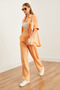 Women's Salmon Elastic Waist Pocket Muslin Trousers Pnt- 19000279 - 7