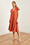Women's Tile V Neck Woven Viscose Loose Dress Elb- 19002245 - 3