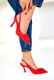 Classic Red Women's Heeled Shoes - 19489 - 4