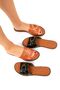 Tan Genuine Leather Women's Slippers 19480