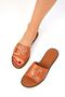 Tan Genuine Leather Women's Slippers 19480 - 4