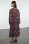 Multicolor Floral Hem Waist Opening Maxi Lined Woven Winter Dress Twoaw25El00179 - 5