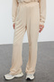 Cream Asymmetric Cut Summer Sweat-Free Travel Suit Knitted Bottom-Top Suit Tctaw25Us00062 - 4
