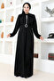 Black Belted Evening Dress - SHD5326