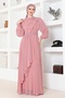 ABY5652 Model Dried Rose Chiffon Evening Dress - 3