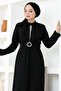 Black Belted Evening Dress - SHD5326 - 4