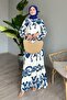 Cobalt Blue Single Patterned Viscose Dress