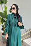عباية زمردية بأكمام برباط - 3