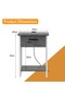 Modern Nightstand with USB Ports, Drawer, Open Shelves - Anthracite/White, Easy Assembly - 5