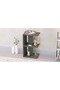 E-Shape Nightstand with 3 Open Shelves - Lava Grey, Easy Assembly, Lightweight - 4