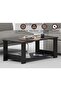 Modern Coffee Table with USB Port & 2-Tier Storage - Sleek & Durable - Black - 3
