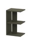 E-Shape Nightstand with 3 Open Shelves - Lava Grey, Easy Assembly, Lightweight