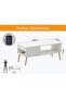Modern Coffee Table with USB Port & Storage - White Levanto Marble Finish - 5