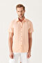 Men's Orange Wrinkled Short Sleeve Shirt A21y2034