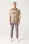 Men's Khaki Printed Short Sleeve Tril Shirt A21y2100 - 6