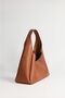 Women's Tan Faux Leather Hand and Shoulder Bag with Zippered Internal Compartment - 2