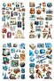 Sticker Book, 100 Pieces Large Size Sticker Label Set, Blue Travel Stamp Journal Sticker, Sticker Book - 2