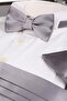 Men's Silver Gray Bow Tie Girdle Groom Suit Tuxedo Belt - 2