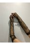 Black Pearl Bridal Gloves Evening Dress Sleeves Fingerless Long Bridal Wedding Gloves - 3