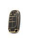 Fiat Egea Cross 500x Compatible 500L 5 Button Nano Key Cover Black Gold Color
