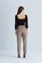 Women's Stone Pocket Elastic Waist Fabric Trousers - 8