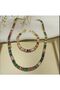 Steel Baguette Stone Colorful Waterway Necklace - 5