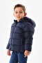 Boys' Navy Blue Padded Inner Fleece Hooded Winter Inflatable Children's Coat - 3