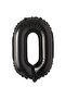 0 Black Color Number Foil Balloon 80 cm