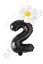Black Number and White Daisy Foil Balloon Set Age 2