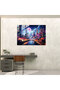 Urban Graffiti Glass Print, Futuristic City, Graffiti, Neon Lights, Modern Art - 2